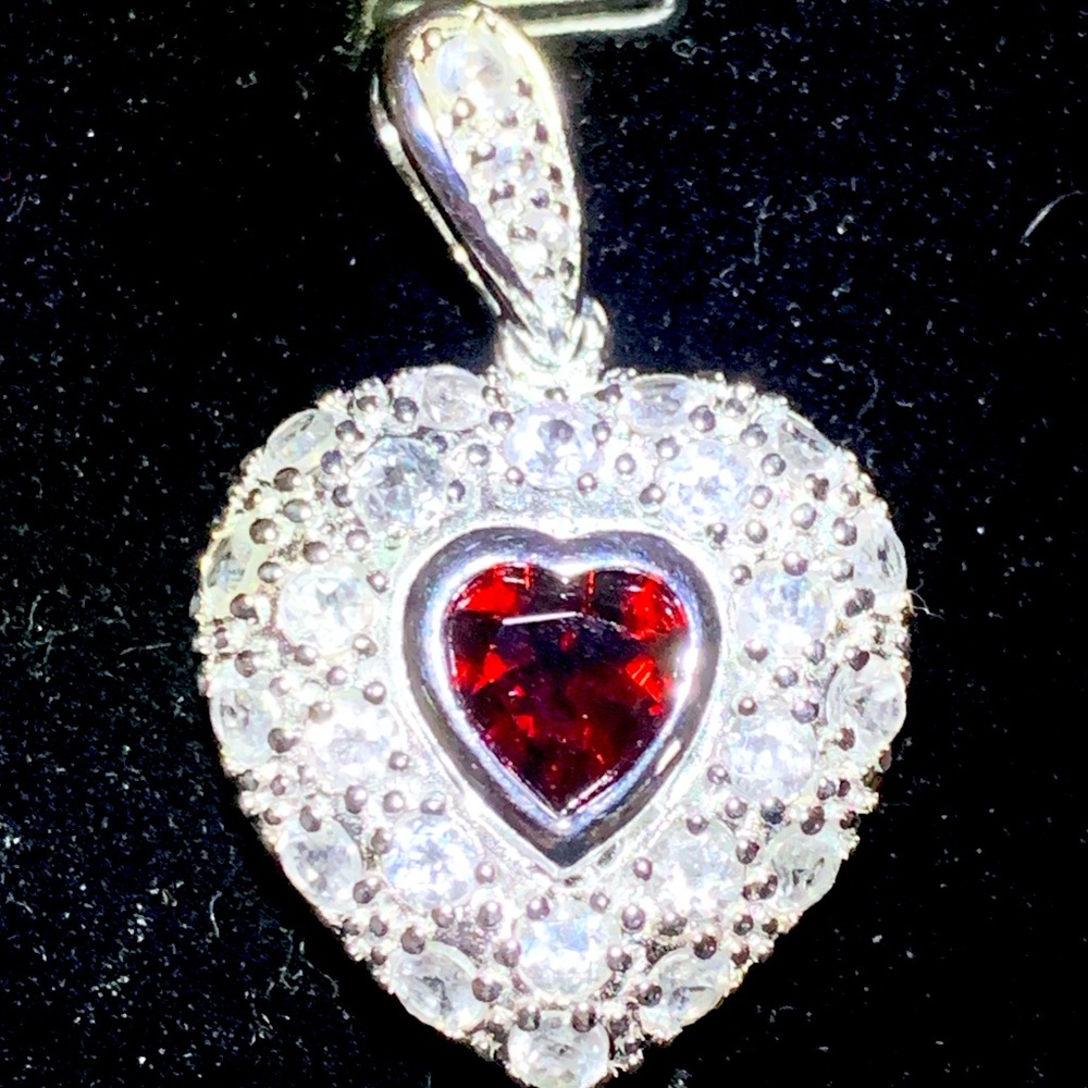 REAL New Garnet,Topaz & Solid Sterling Silver Pendant
